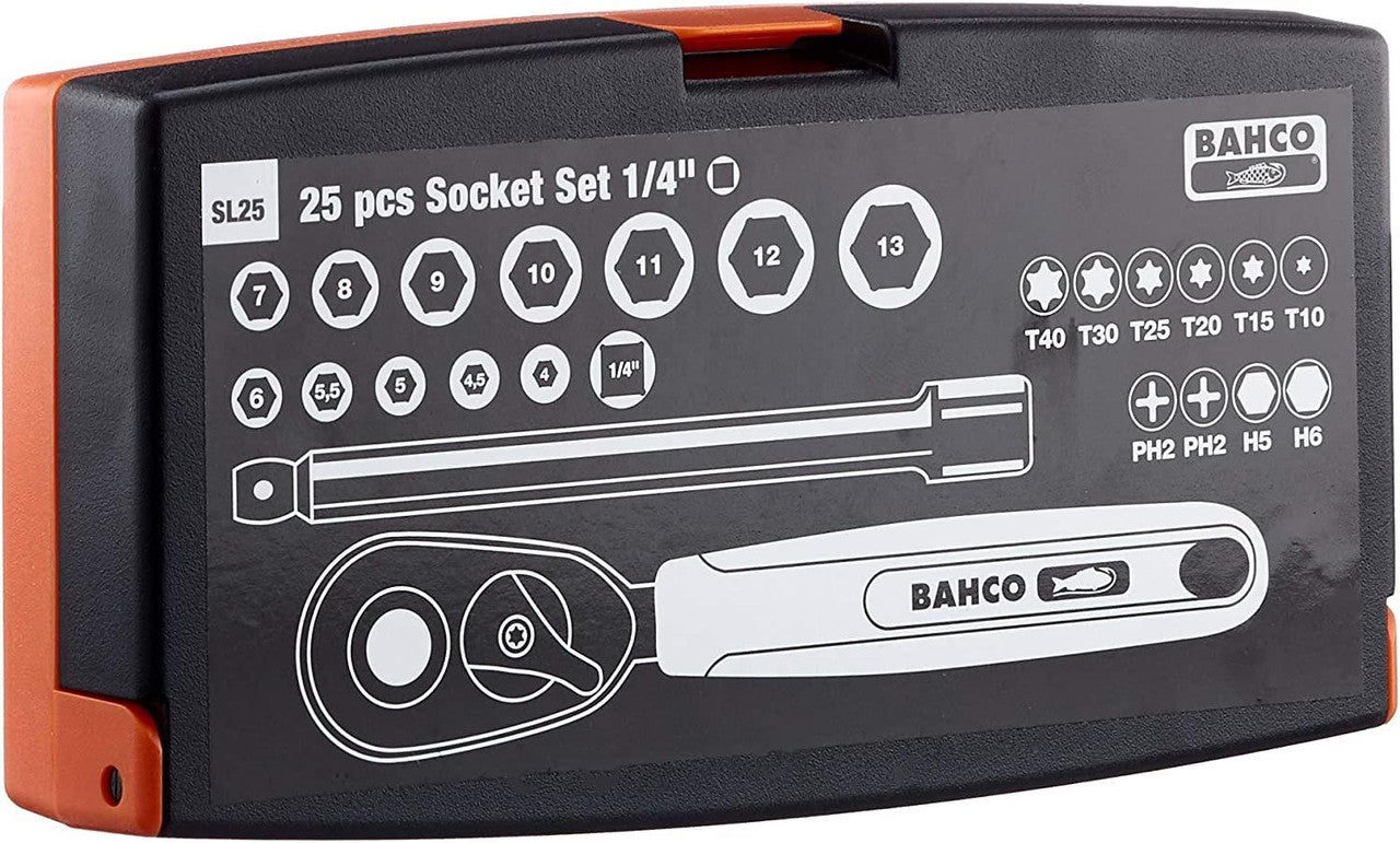 Bahco 1/4in Drive Socket Set - 25pc