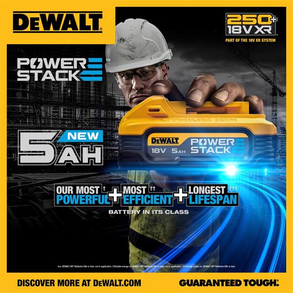 Dewalt 18V XR 5Ah Li-Ion Powerstack Battery