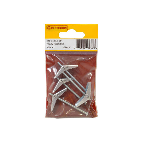 M5 x 50mm ZP Cavity Toggle Bolt - 4pc