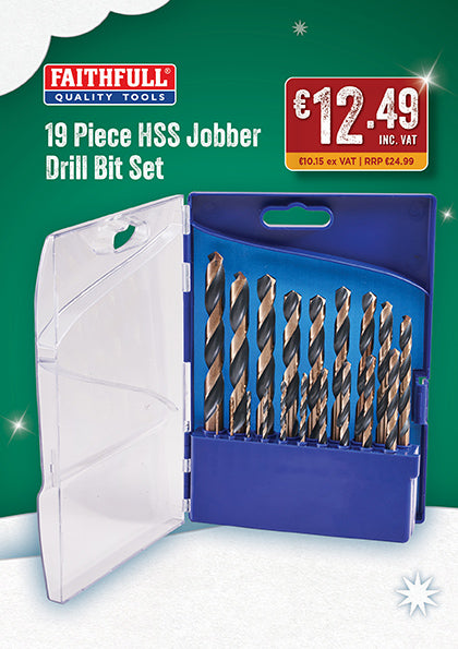 HSS Jobber Drill Bits - 19pc