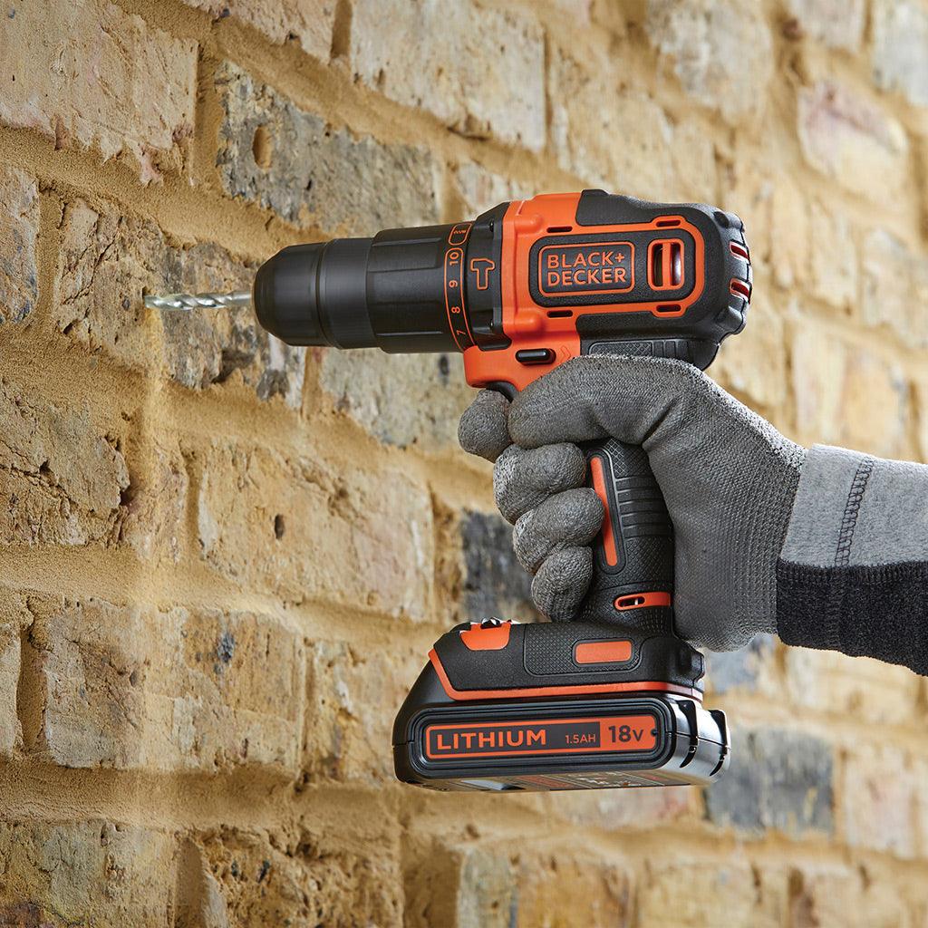 Black+Decker 18V 2 Gear Hammer Drill +  Case